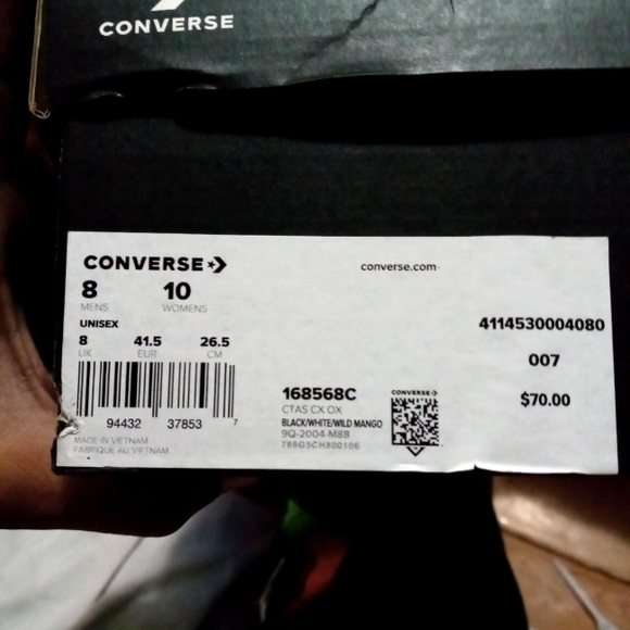 converse low top with mango bottom size 8